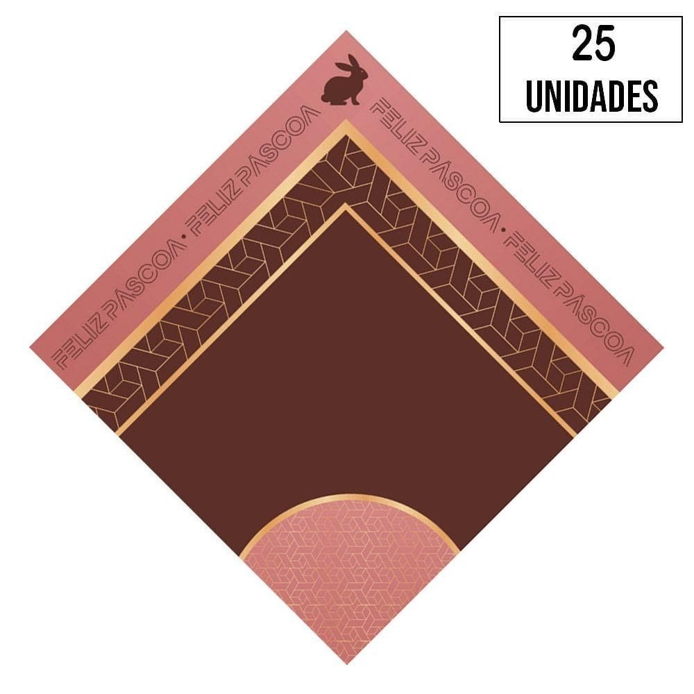 Embalagem Para Ovo Coelho Clássico Rose 500g A 750g - 25 Un