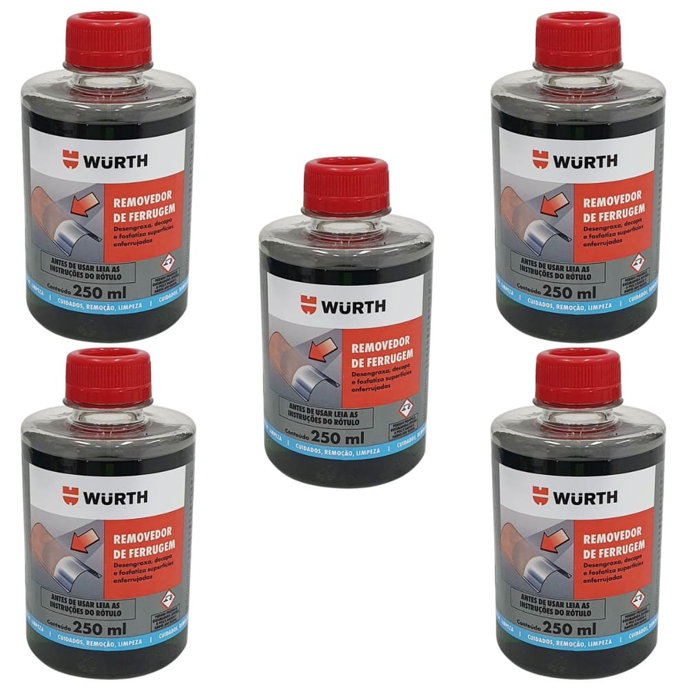 Kit 5 Recupera Metal Limpa Ferrugem Protege Oxidação Wurth