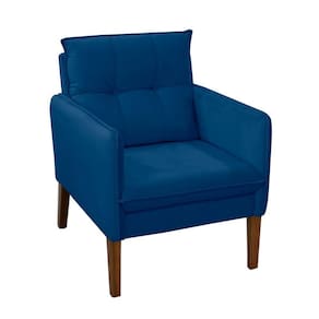 Poltrona Decorativa Liz Sala Escritório E Recepção Suede Azul Marinho Eli Móveis E Decoração