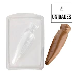 Forma De Silicone Para Chocolate - Cenoura - 4 Unidades