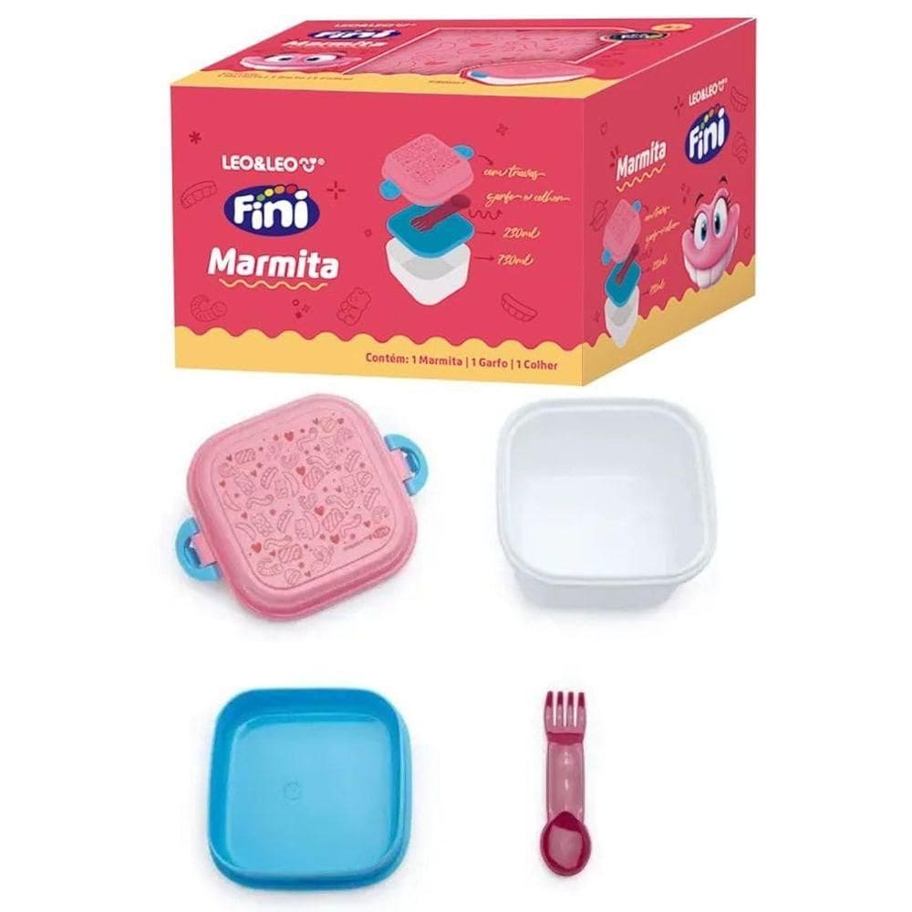 Marmita Com Trava Fini 730ml 2 Divisórias Talher - Leo & Leo