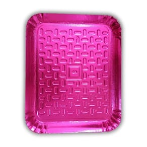Bandeja Retangular De Papelão Revestido N-5 38cm X 31cm Cor Rosa