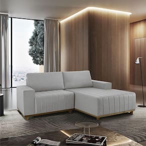 Sofá Boreal De 185cm B25 Chaise Lado Direito Meu Sofá Online B026 Veludo Prata