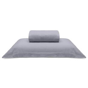 Jogo De Cama Buettner Solteiro Malha 100% Algodão Liso 2 Peças Image Cinza