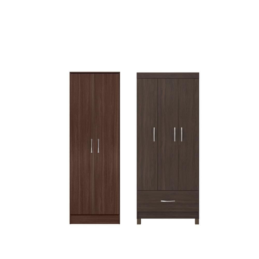 Conjunto Guarda Roupa 3 Portas E Sapateira Açores Cafe Touch