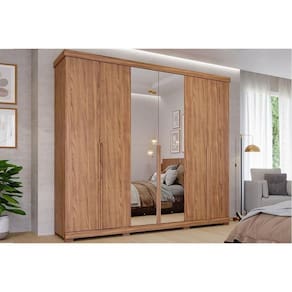 Guarda Roupa Casal 6 Portas (2 C/ Espelho) E 6 Gavetas Guarapari Cinamomo - Panan