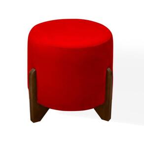 Puff Banqueta Decorativo Luiz Suede Vermelho Eli Móveis E Decoração