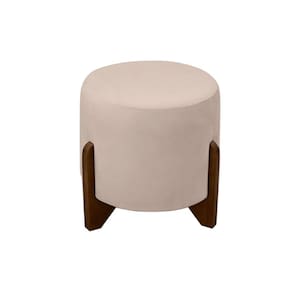 Puff Banqueta Decorativo Luiz Suede Bege Eli Móveis E Decoração