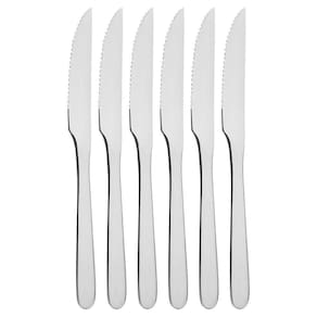 Kit 6 Facas De Mesa Churrasco Serrinha Tramontina Havaí Em Aço Inox