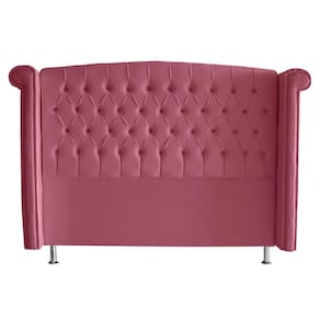 Cabeceira De Cama Box Toquio Casal 140 Cm Suede Rosa Bebê Eli Móveis E Decoração