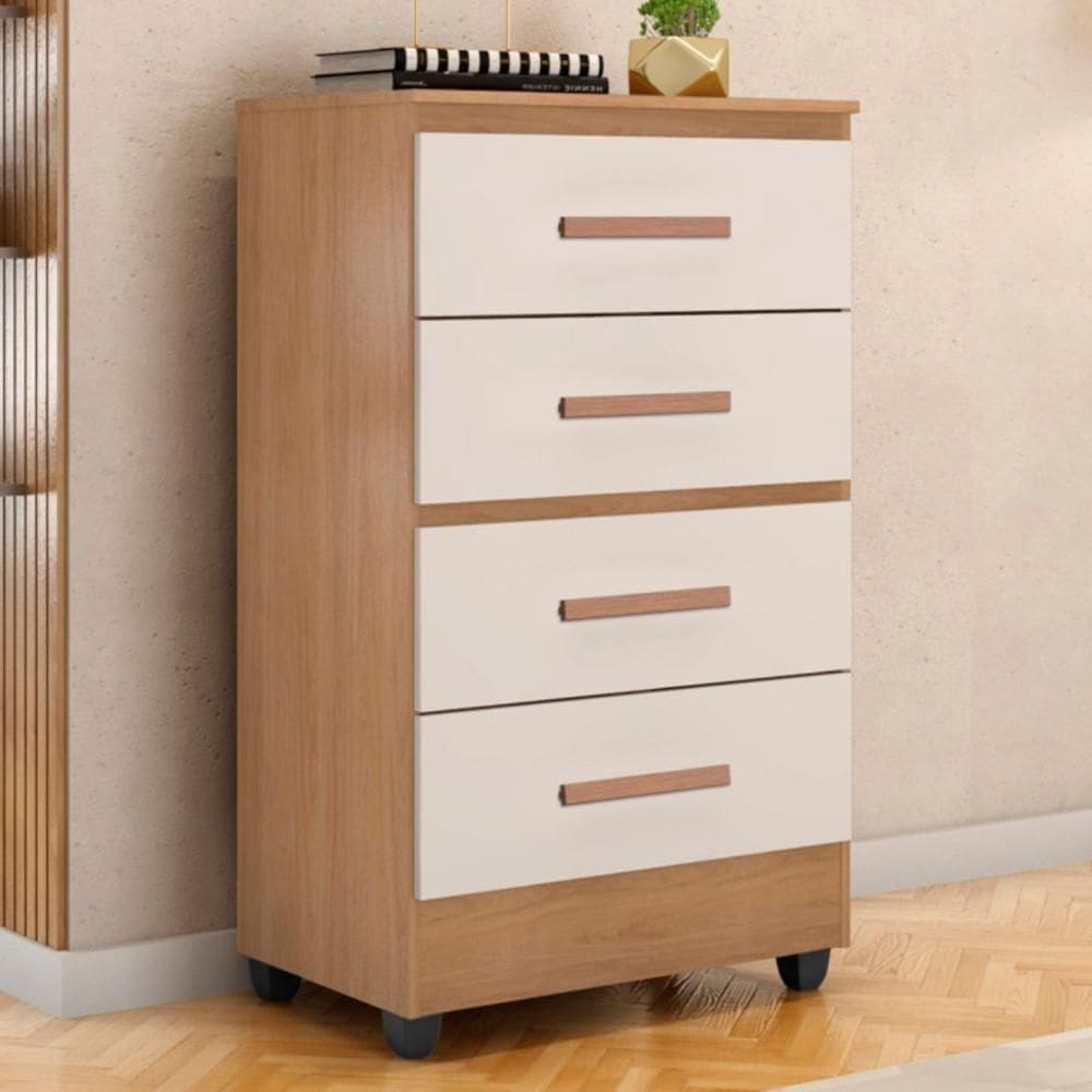 Gaveteiro 4 Gavetas Estrasburgo Nature Off White