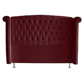 Cabeceira De Cama Box Toquio Casal Queen 160 Cm Suede Bordo Eli Móveis E Decoração