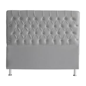 Cabeceira De Cama Box Bella Casal 140 Cm Suede Botão Cristal Prata Eli Móveis E Decoração