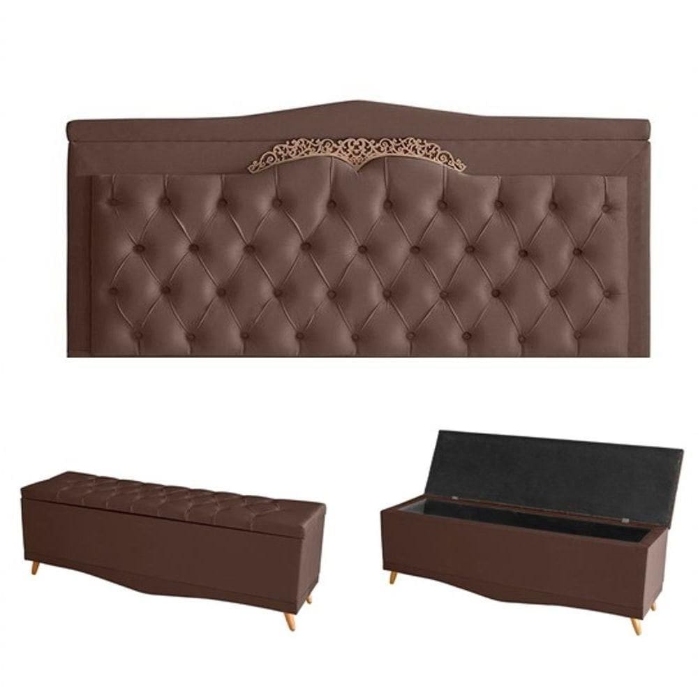 Kit Helena Cabeceira De Cama Painel E Calçadeira Baú Queen 160 Cm Suede Rosê Eli Móveis E Decoração