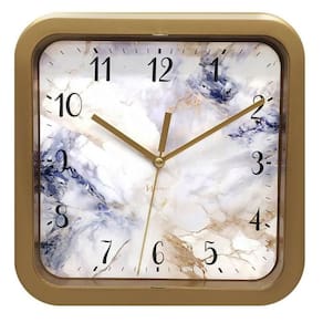 Relógio De Parede Herweg Quadrado Dourado 23 Cm 660136 Dourado - Dourado