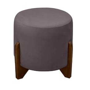 Puff Banqueta Decorativo Luiz Suede Grafite Eli Móveis E Decoração