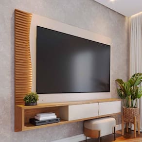 Painel Para Tv 65 Polegadas Canoas Off White Freijo