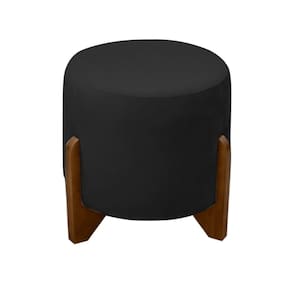 Puff Banqueta Decorativo Luiz Suede Preto Eli Móveis E Decoração