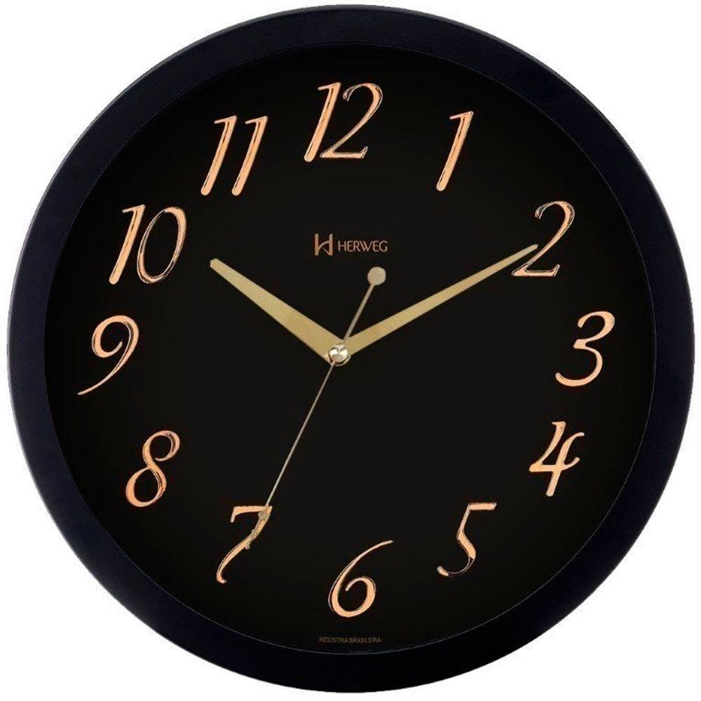 Relógio De Parede Aluminio Preto Com Aplique Vivaldi
