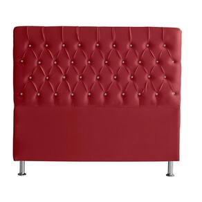 Cabeceira De Cama Box Bella Queen 160 Cm Suede Botão Cristal Vermelho Eli Móveis E Decoração