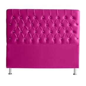 Cabeceira De Cama Box Bella Casal 140 Cm Suede Botão Cristal Rosa Pink Eli Móveis E Decoração