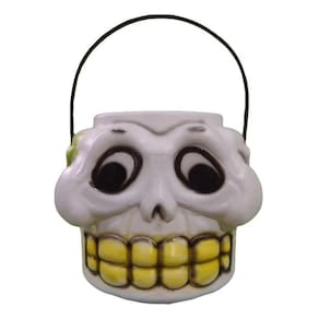 Balde Halloween Caveira Mexicana Florida Com Alça