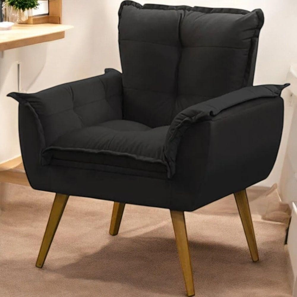 Poltrona Opala Suede Cor:preto