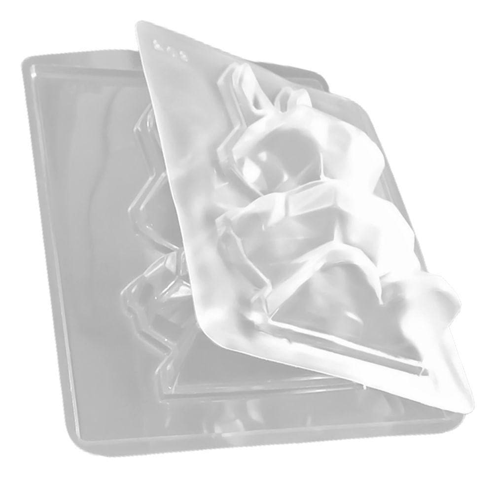 Forma De Silicone Coelho Diamantado - 10,2cm X 18cm - 4 Un