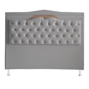 Cabeceira De Cama Box Madri Casal King 195 Cm Suede Prata Eli Móveis E Decoração