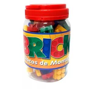 Brinquedo Blocos De Montar Bricks Pote - 56 Itens