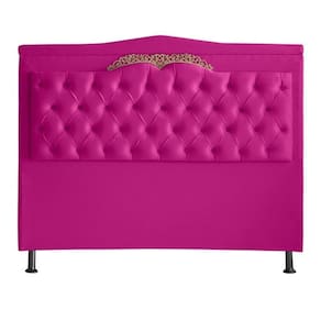 Cabeceira De Cama Box Madri Casal King 195 Cm Suede Rosa Pink Eli Móveis E Decoração