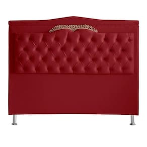 Cabeceira De Cama Box Madri Casal King 195 Cm Suede Vermelho Eli Móveis E Decoração