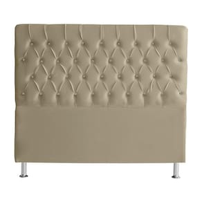 Cabeceira De Cama Box Bella Casal 140 Cm Suede Botão Cristal Bege Eli Móveis E Decoração