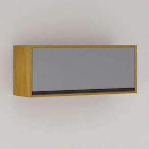 Armário De Cozinha Nala Aéreo Geladeira 1 Porta Mobilihouse Cinamomo/cinza Acetinado