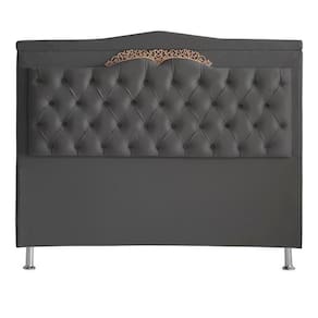 Cabeceira De Cama Box Madri Casal Queen 160 Cm Suede Grafite Eli Móveis E Decoração