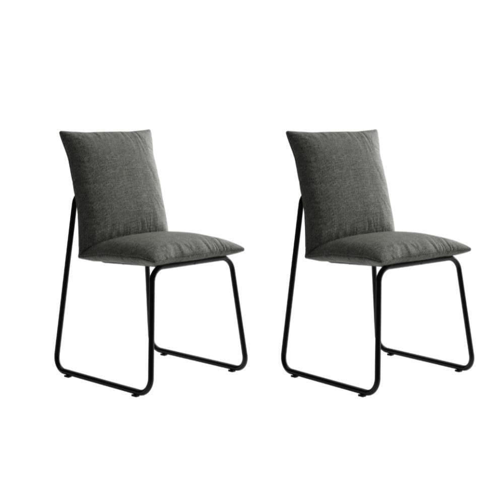 Conjunto 2 Cadeiras De Jantar Soft 1750 Carraro Grafite Preto