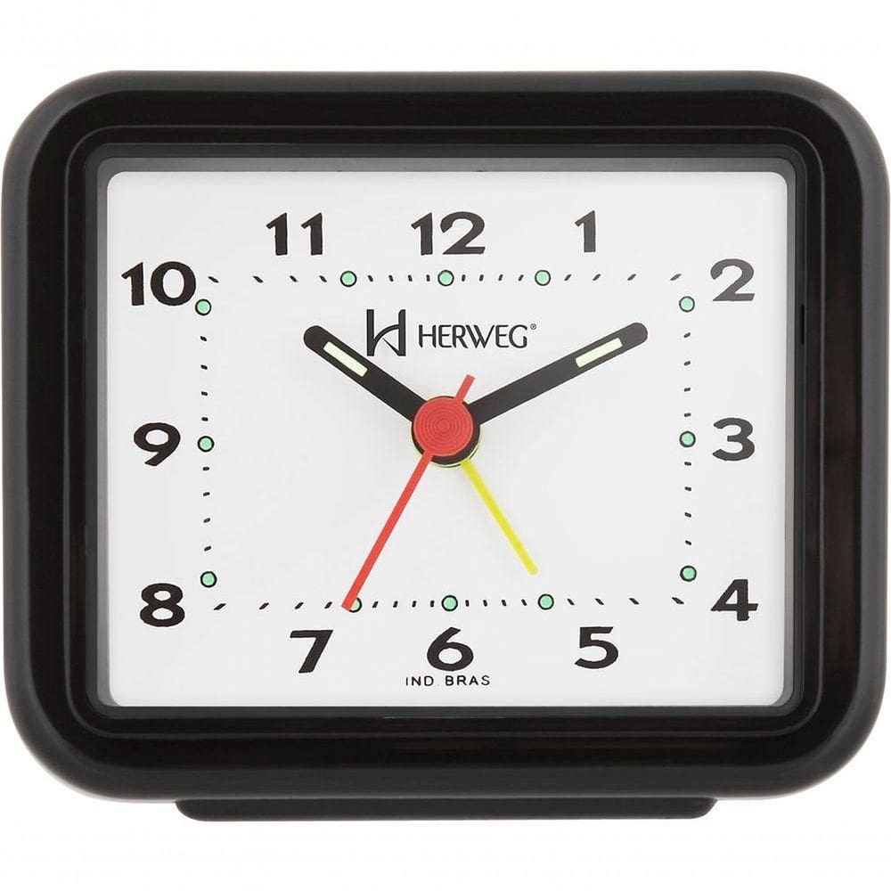 Relógio Despertador Quartz Alarme Forte Preto - Preto