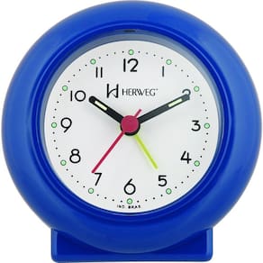 Despertador Analógico Redondo Tradicional Quartz Azul - Azul