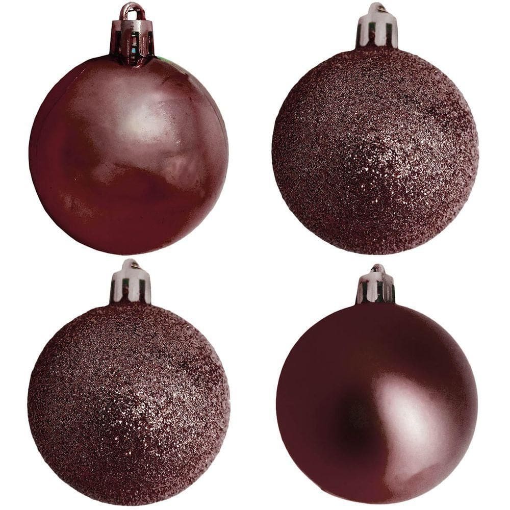 Bola De Natal Vinho Misto 6cm - 9 Unidades