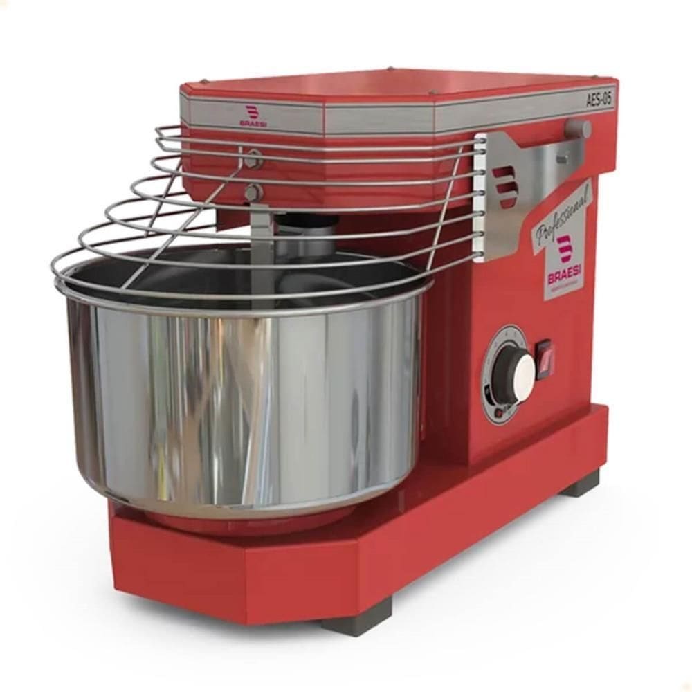 Amassadeira Espiral Braesi AES-05 Bivolt 5Kg 10 Velocidade Vermelha B14100