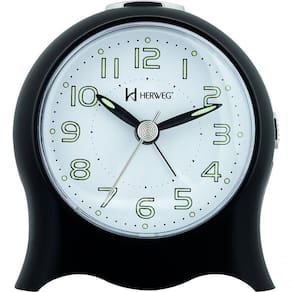 Relógio Despertador Quartz Silencioso Pilha Luz Preto - Preto