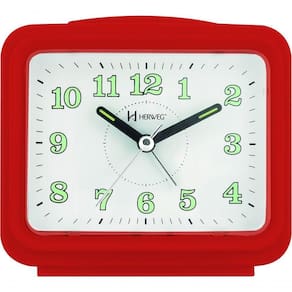 Relógio Despertador Branco Dois Alarme Super Alto Pilha Vermelho - Vermelho