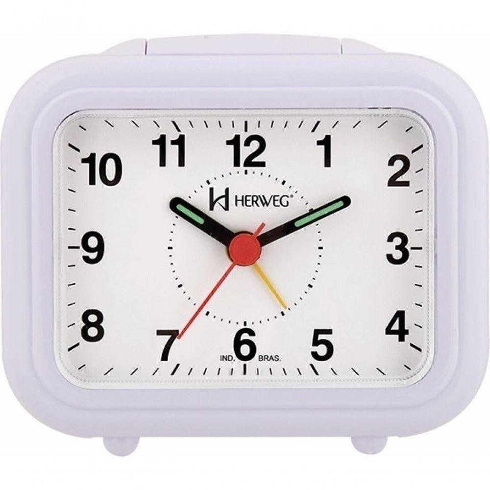 Relógio Despertador Quartz Luz Soneca Snooze Branco - Branco