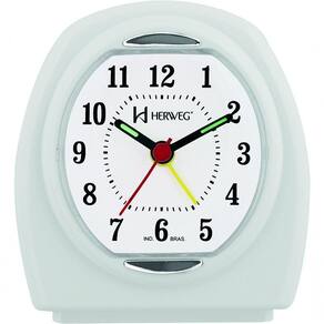 Relógio Despertador Quartz Pilha Pequeno Branco - Branco