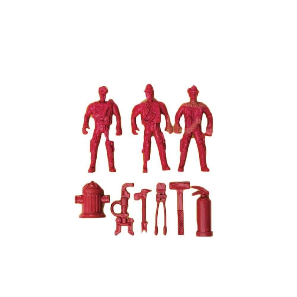 Miniatura De Brinquedo Bombeiros E Equipamentos - 9 Unidades