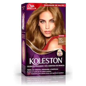 Tintura Creme Koleston Wella Louro Médio 70 Kit