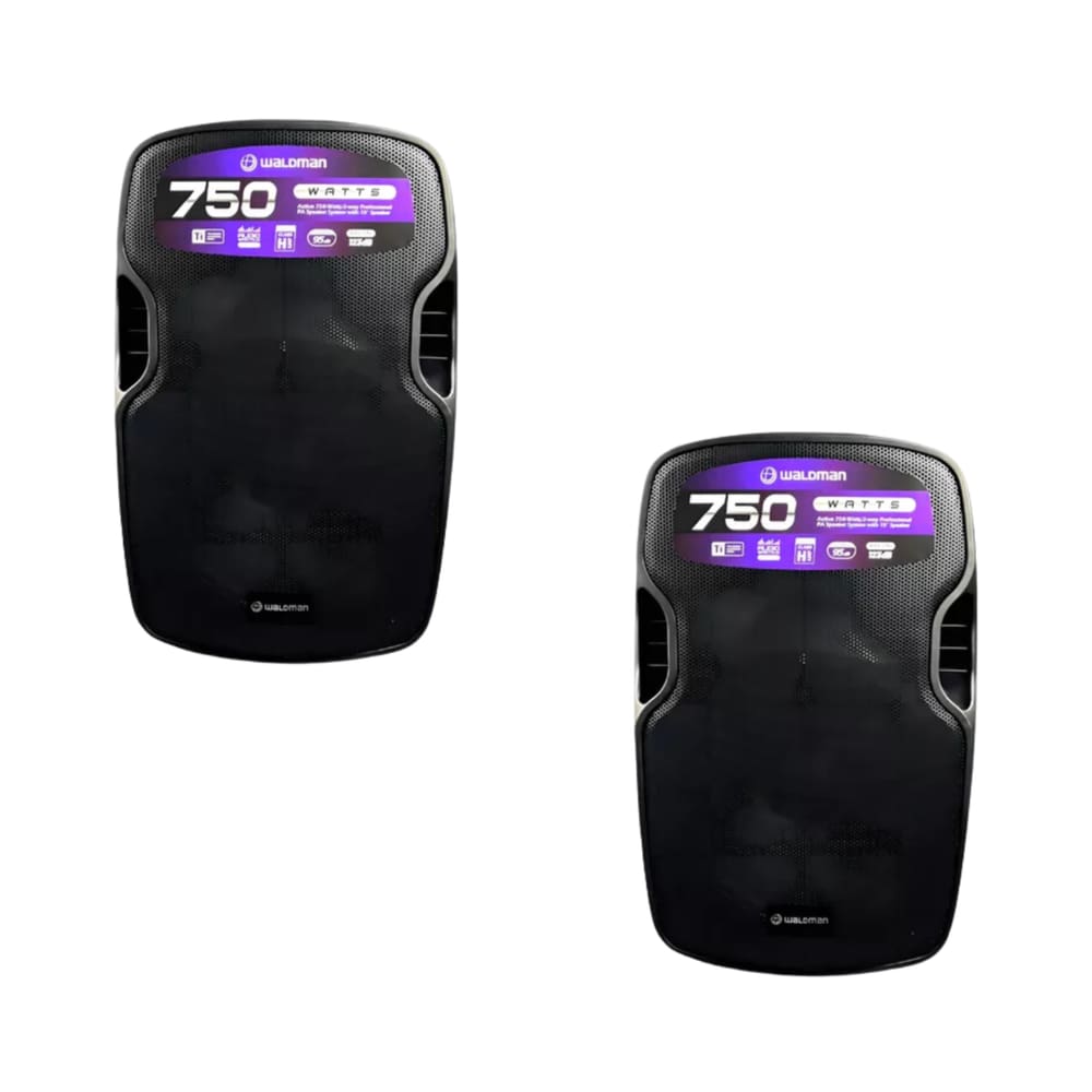 Kit 2 Caixas de Som Ativo Amplificada Waldman RC-750X 15” 750w Bluetooth