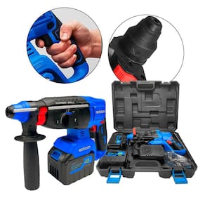 Martelete Perfurador Brushless 1150W, SDS Plus, 2 Baterias 3000mAh, Kit Completo com Brocas e Maleta, Ferramenta Ideal para Construção e Reformas