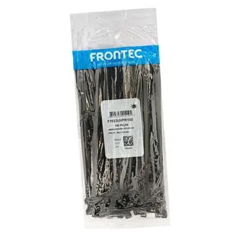 Abraçadeira NYLON 2,5 X 100MM Preta Frontec 100UN