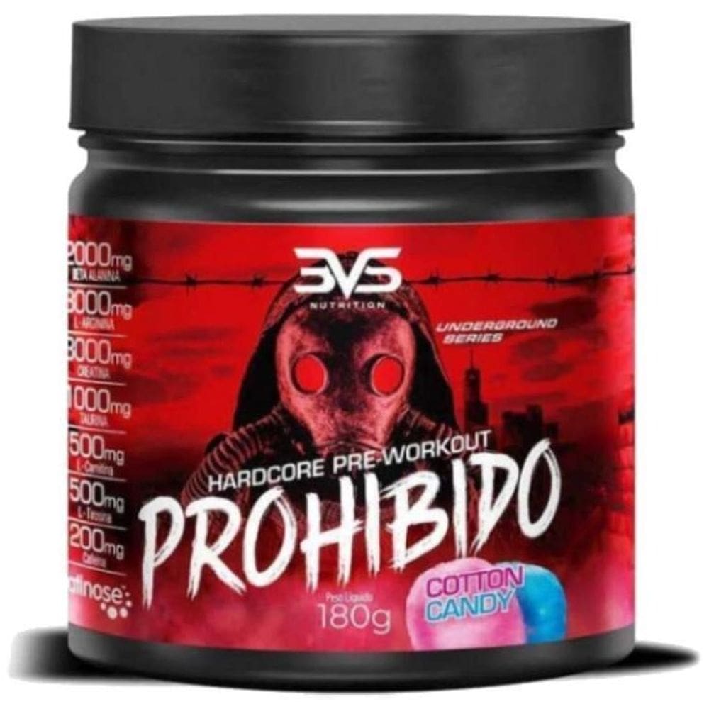Prohibido Hardcore Pré-Workout 180G - Cotton Candy
